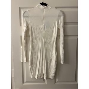 JLUXLABEL White Loretta Half Zip Romper